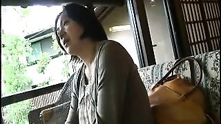 Luscious Japanese wife with big tits has a stud eating out