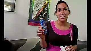 Indian hussy gives a great handjob to some dude in the office