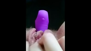 Rubbing my clit while testing a new G-spot vibrator