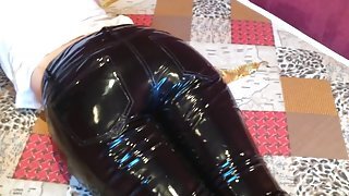 Squeezingmy  ass in shiny vinyl pants