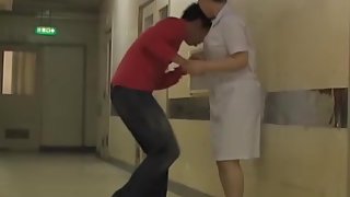 Kinky sharking fun for lewd man and shy medical nurse