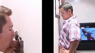 Breath-taking reality gloryhole blowjob action with gay called Tallan
